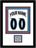 Colorado Nameplate & Number (Back) Combined, With Stanley Cup Champions Patch - Home White (1999-2001) - Triple Mat 1