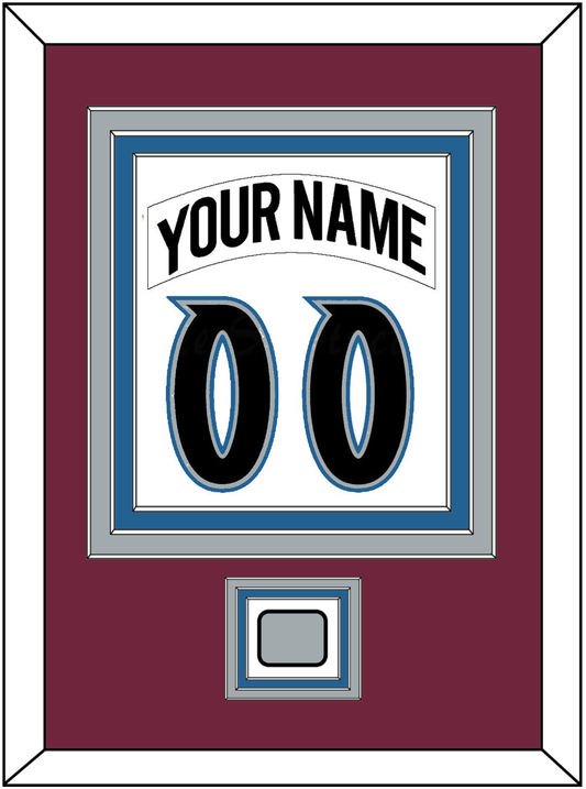 Colorado Nameplate & Number (Back) Combined, With Stanley Cup Finals Patch - Home White (1999-2001) - Premier Tier 2