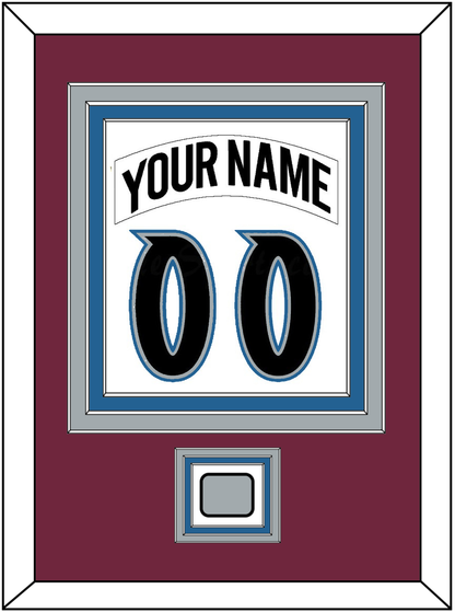 Colorado Nameplate & Number (Back) Combined, With Stanley Cup Champions Patch - Home White (1999-2001) - Premier Tier 2