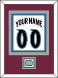 Colorado Nameplate & Number (Back) Combined, With Stanley Cup Champions Patch - Home White (1999-2001) - Triple Mat 2