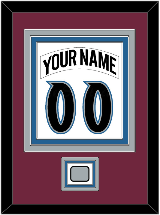 Colorado Nameplate & Number (Back) Combined, With Stanley Cup Champions Patch - Home White (1999-2001) - Premier Tier 2