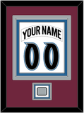 Colorado Nameplate & Number (Back) Combined, With Stanley Cup Champions Patch - Home White (1999-2001) - Triple Mat 2