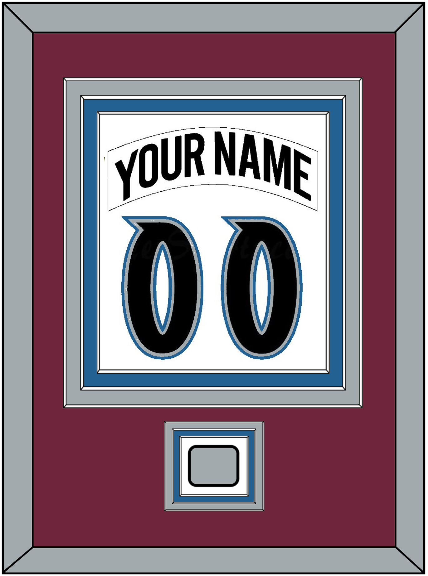 Colorado Nameplate & Number (Back) Combined, With Stanley Cup Champions Patch - Home White (1999-2001) - Premier Tier 2