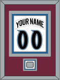 Colorado Nameplate & Number (Back) Combined, With Stanley Cup Champions Patch - Home White (1999-2001) - Triple Mat 2