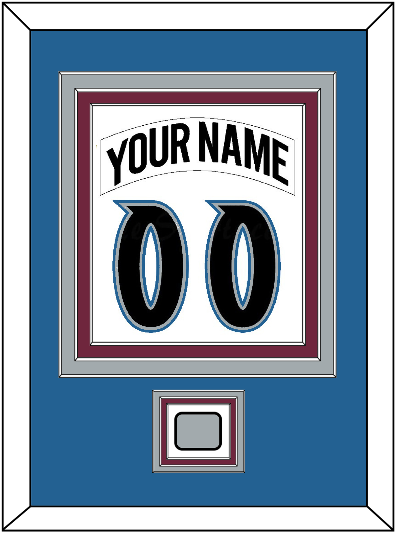 Colorado Nameplate & Number (Back) Combined, With Stanley Cup Finals Patch - Home White (1999-2001) - Premier Tier 3
