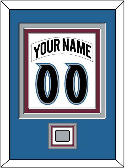 Colorado Nameplate & Number (Back) Combined, With Stanley Cup Finals Patch - Home White (1999-2001) - Premier Tier 3
