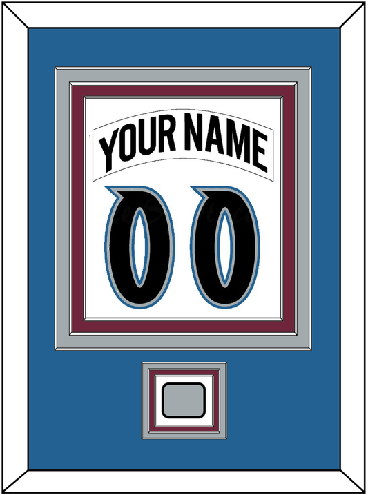 Colorado Nameplate & Number (Back) Combined, With Stanley Cup Finals Patch - Home White (1999-2001) - Premier Tier 3