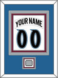 Colorado Nameplate & Number (Back) Combined, With Stanley Cup Finals Patch - Home White (1999-2001) - Triple Mat 3