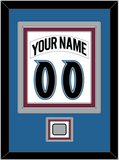 Colorado Nameplate & Number (Back) Combined, With Stanley Cup Finals Patch - Home White (1999-2001) - Triple Mat 3