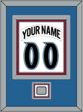 Colorado Nameplate & Number (Back) Combined, With Stanley Cup Finals Patch - Home White (1999-2001) - Triple Mat 3