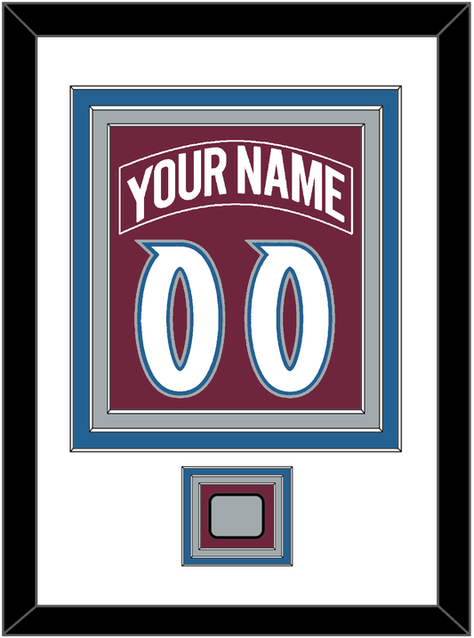 Colorado Nameplate & Number (Back) Combined, With Stanley Cup Champions Patch - Road Burgundy (1999-2001) - Premier Tier 1