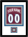 Colorado Nameplate & Number (Back) Combined, With Stanley Cup Champions Patch - Road Burgundy (1999-2001) - Triple Mat 1