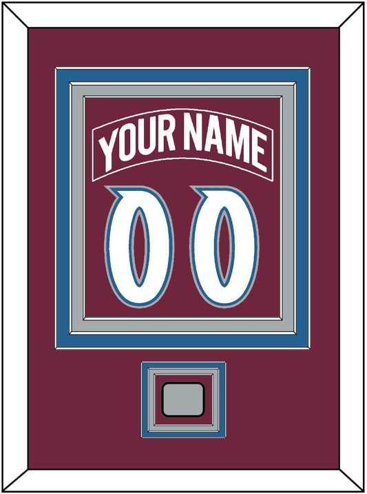 Colorado Nameplate & Number (Back) Combined, With Stanley Cup Champions Patch - Road Burgundy (1999-2001) - Premier Tier 2