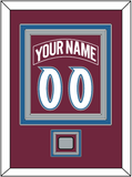Colorado Nameplate & Number (Back) Combined, With Stanley Cup Champions Patch - Road Burgundy (1999-2001) - Triple Mat 2