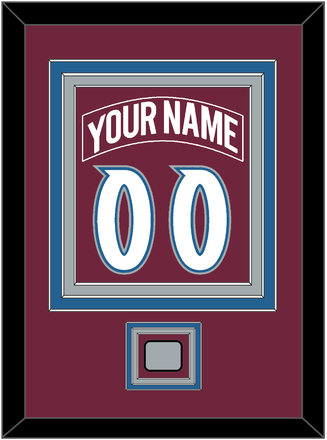 Colorado Nameplate & Number (Back) Combined, With Stanley Cup Finals Patch - Road Burgundy (1999-2001) - Premier Tier 2