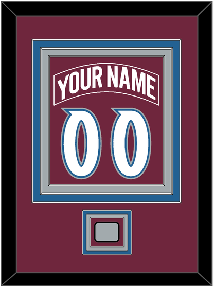 Colorado Nameplate & Number (Back) Combined, With Stanley Cup Finals Patch - Road Burgundy (1999-2001) - Premier Tier 2