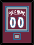 Colorado Nameplate & Number (Back) Combined, With Stanley Cup Finals Patch - Road Burgundy (1999-2001) - Triple Mat 2