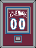 Colorado Nameplate & Number (Back) Combined, With Stanley Cup Finals Patch - Road Burgundy (1999-2001) - Triple Mat 2