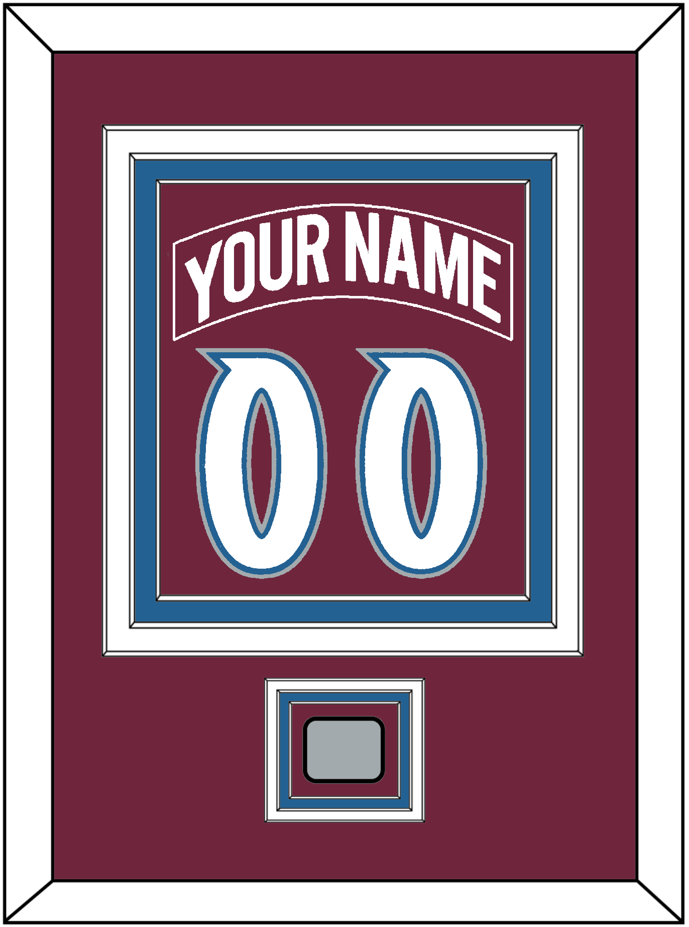 Colorado Nameplate & Number (Back) Combined, With Stanley Cup Champions Patch - Road Burgundy (1999-2001) - Premier Tier 3
