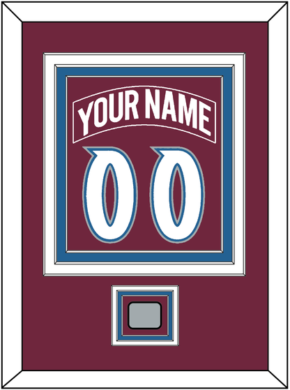 Colorado Nameplate & Number (Back) Combined, With Stanley Cup Champions Patch - Road Burgundy (1999-2001) - Premier Tier 3