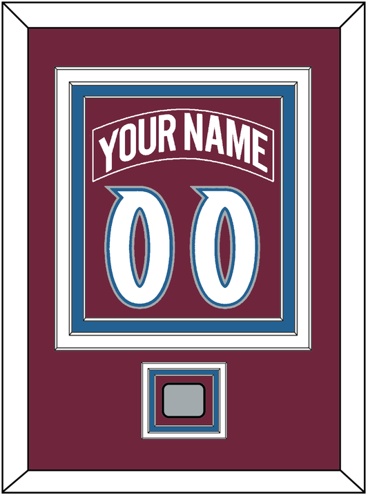 Colorado Nameplate & Number (Back) Combined, With Stanley Cup Champions Patch - Road Burgundy (1999-2001) - Premier Tier 3