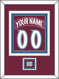 Colorado Nameplate & Number (Back) Combined, With Stanley Cup Champions Patch - Road Burgundy (1999-2001) - Triple Mat 3