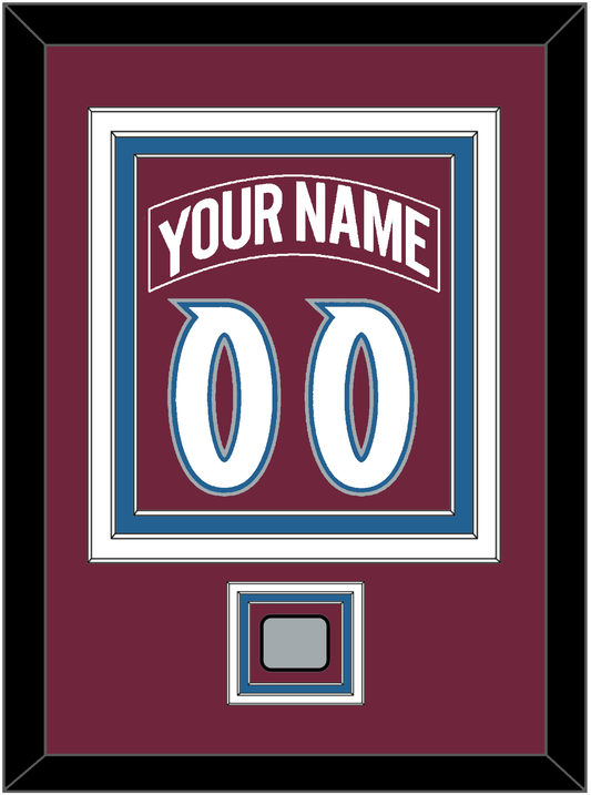 Colorado Nameplate & Number (Back) Combined, With Stanley Cup Champions Patch - Road Burgundy (1999-2001) - Premier Tier 3