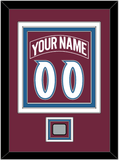 Colorado Nameplate & Number (Back) Combined, With Stanley Cup Champions Patch - Road Burgundy (1999-2001) - Triple Mat 3