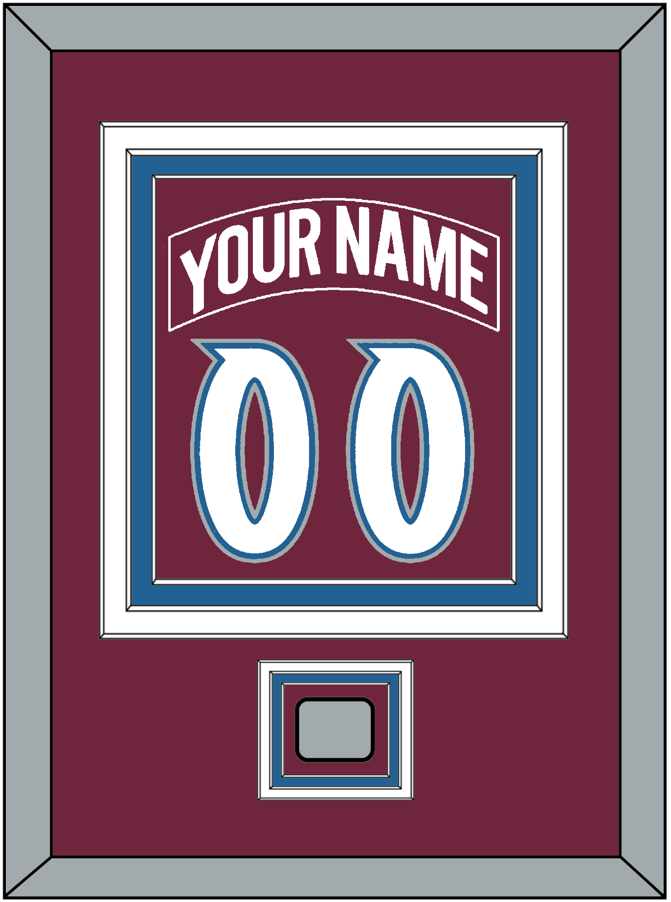 Colorado Nameplate & Number (Back) Combined, With Stanley Cup Champions Patch - Road Burgundy (1999-2001) - Premier Tier 3