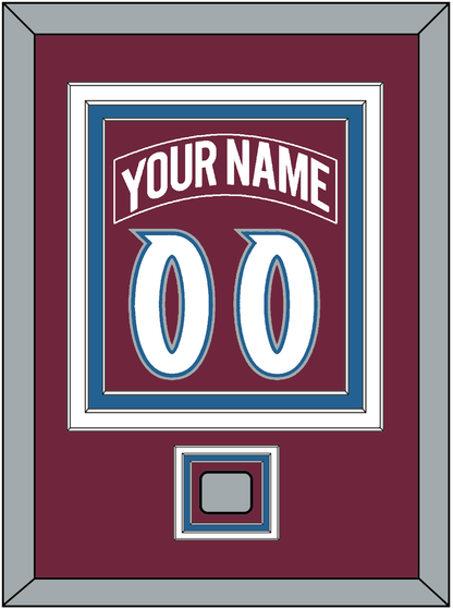 Colorado Nameplate & Number (Back) Combined, With Stanley Cup Champions Patch - Road Burgundy (1999-2001) - Premier Tier 3