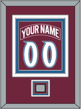 Colorado Nameplate & Number (Back) Combined, With Stanley Cup Champions Patch - Road Burgundy (1999-2001) - Triple Mat 3
