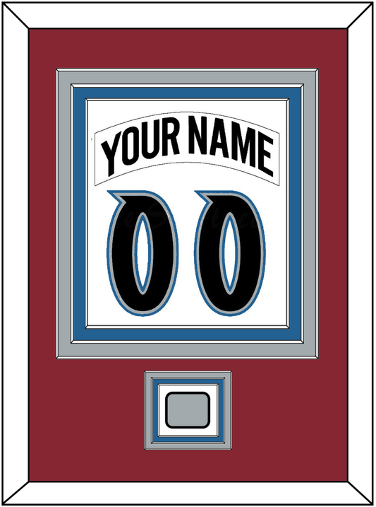 Colorado Nameplate & Number (Back) Combined, With Stanley Cup Finals Patch - Home White (1995-1996) - Premier Tier 2