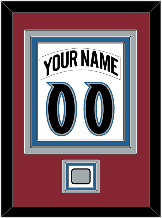 Colorado Nameplate & Number (Back) Combined, With Stanley Cup Finals Patch - Home White (1995-1996) - Premier Tier 2