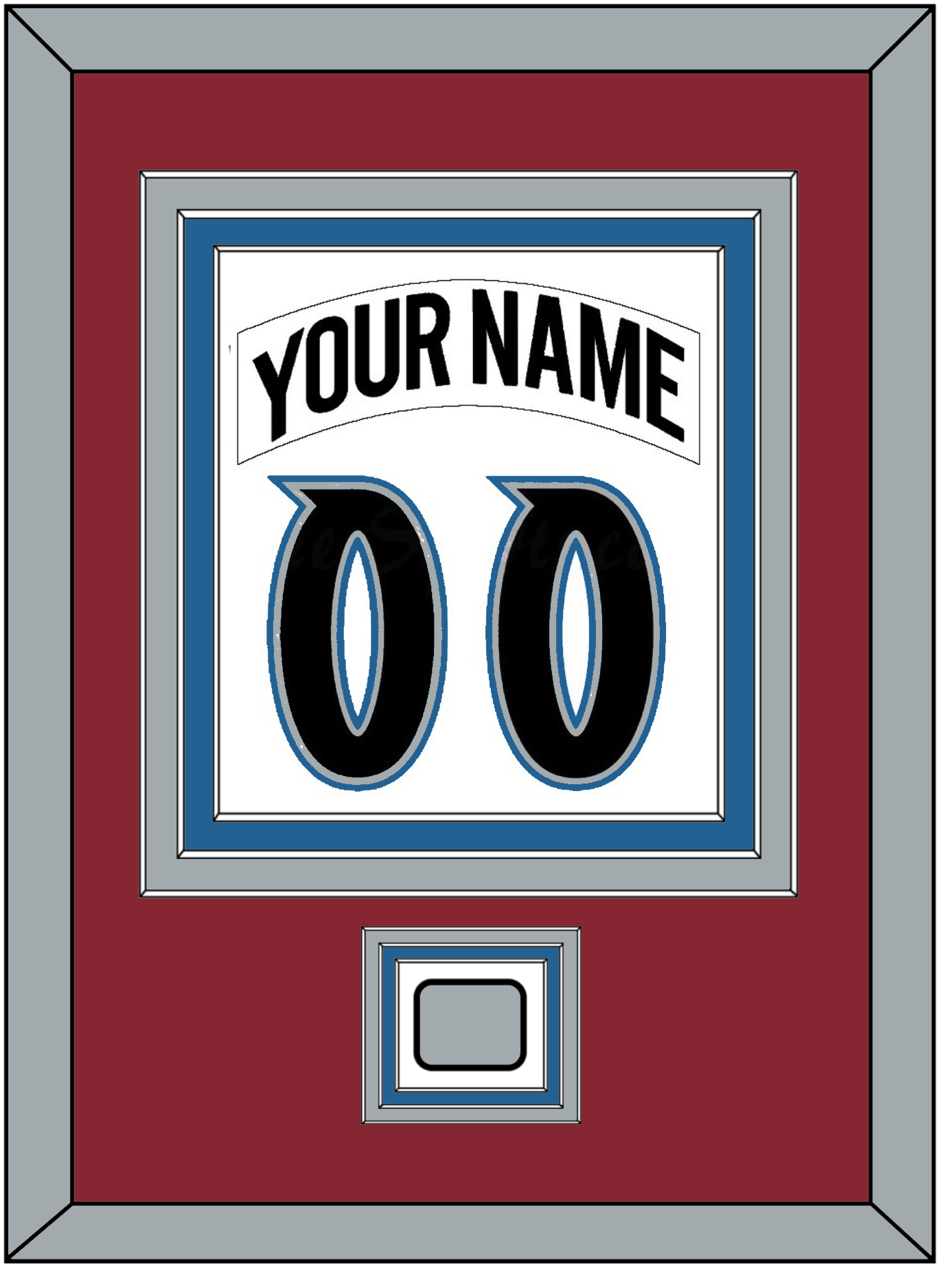 Colorado Nameplate & Number (Back) Combined, With Stanley Cup Finals Patch - Home White (1995-1996) - Premier Tier 2