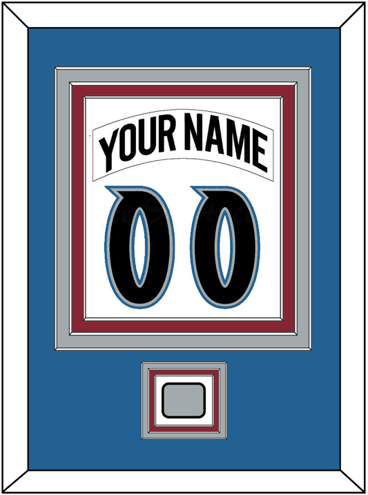 Colorado Nameplate & Number (Back) Combined, With Stanley Cup Finals Patch - Home White (1995-1996) - Premier Tier 3