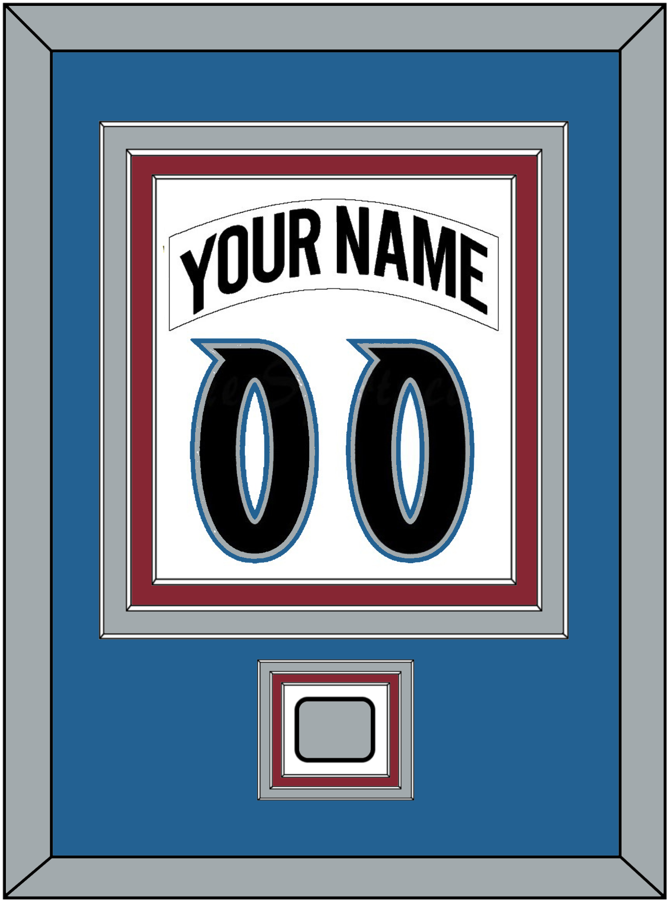 Colorado Nameplate & Number (Back) Combined, With Stanley Cup Finals Patch - Home White (1995-1996) - Premier Tier 3