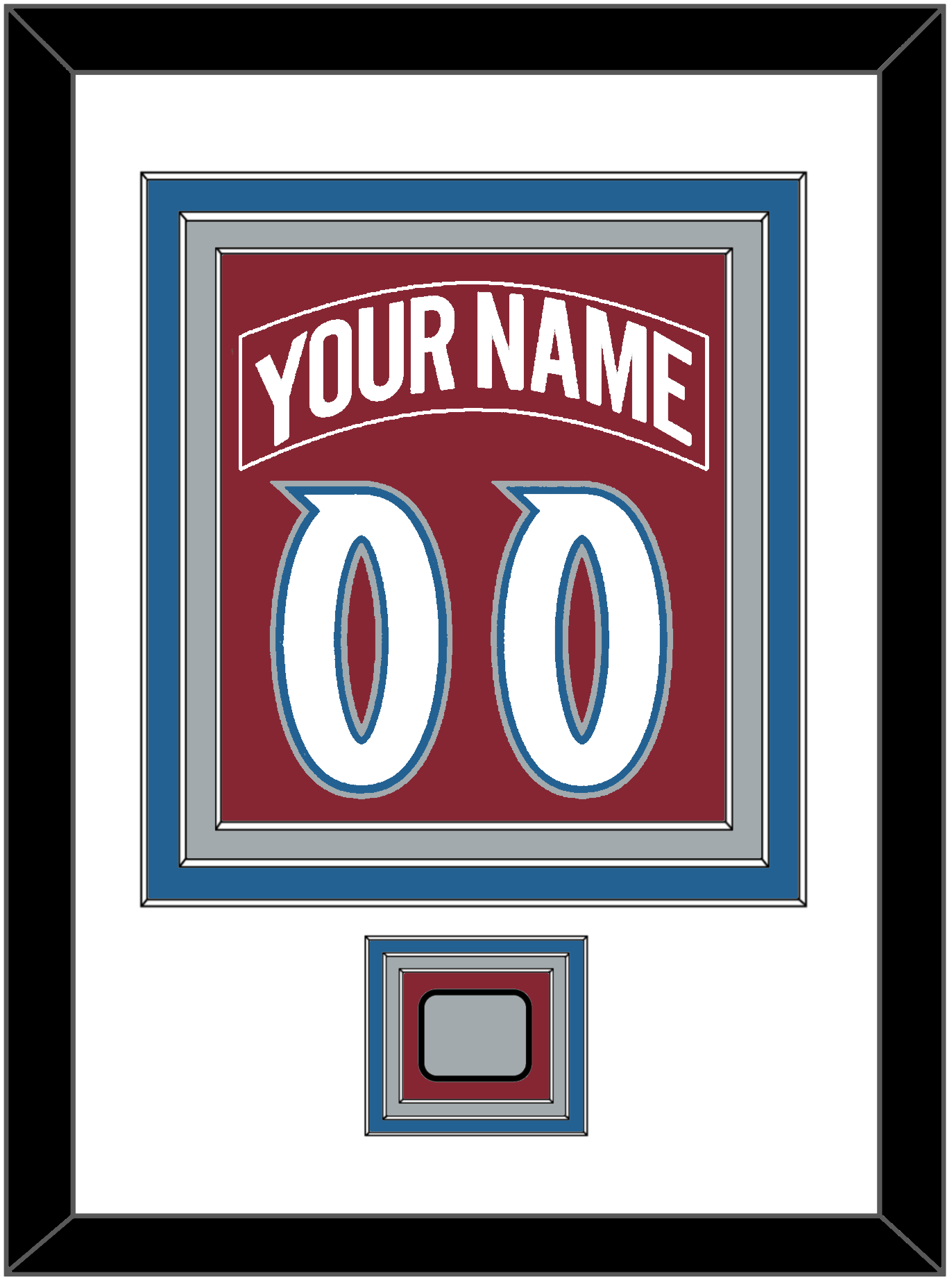 Colorado Nameplate & Number (Back) Combined, With Stanley Cup Finals Patch - Road Burgundy (1995-1996) - Premier Tier 1