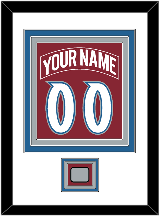Colorado Nameplate & Number (Back) Combined, With Stanley Cup Finals Patch - Road Burgundy (1995-1996) - Premier Tier 1