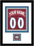 Colorado Nameplate & Number (Back) Combined, With Stanley Cup Finals Patch - Road Burgundy (1995-1996) - Triple Mat 1
