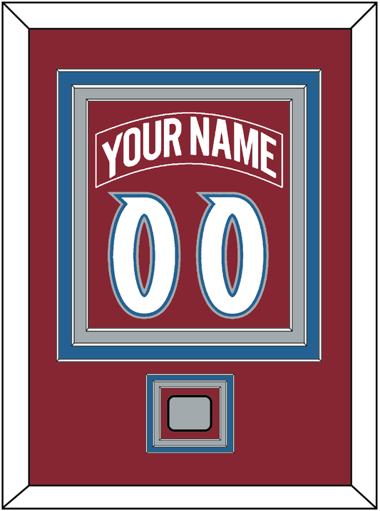 Colorado Nameplate & Number (Back) Combined, With Stanley Cup Finals Patch - Road Burgundy (1995-1996) - Premier Tier 2