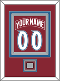 Colorado Nameplate & Number (Back) Combined, With Stanley Cup Finals Patch - Road Burgundy (1995-1996) - Triple Mat 2