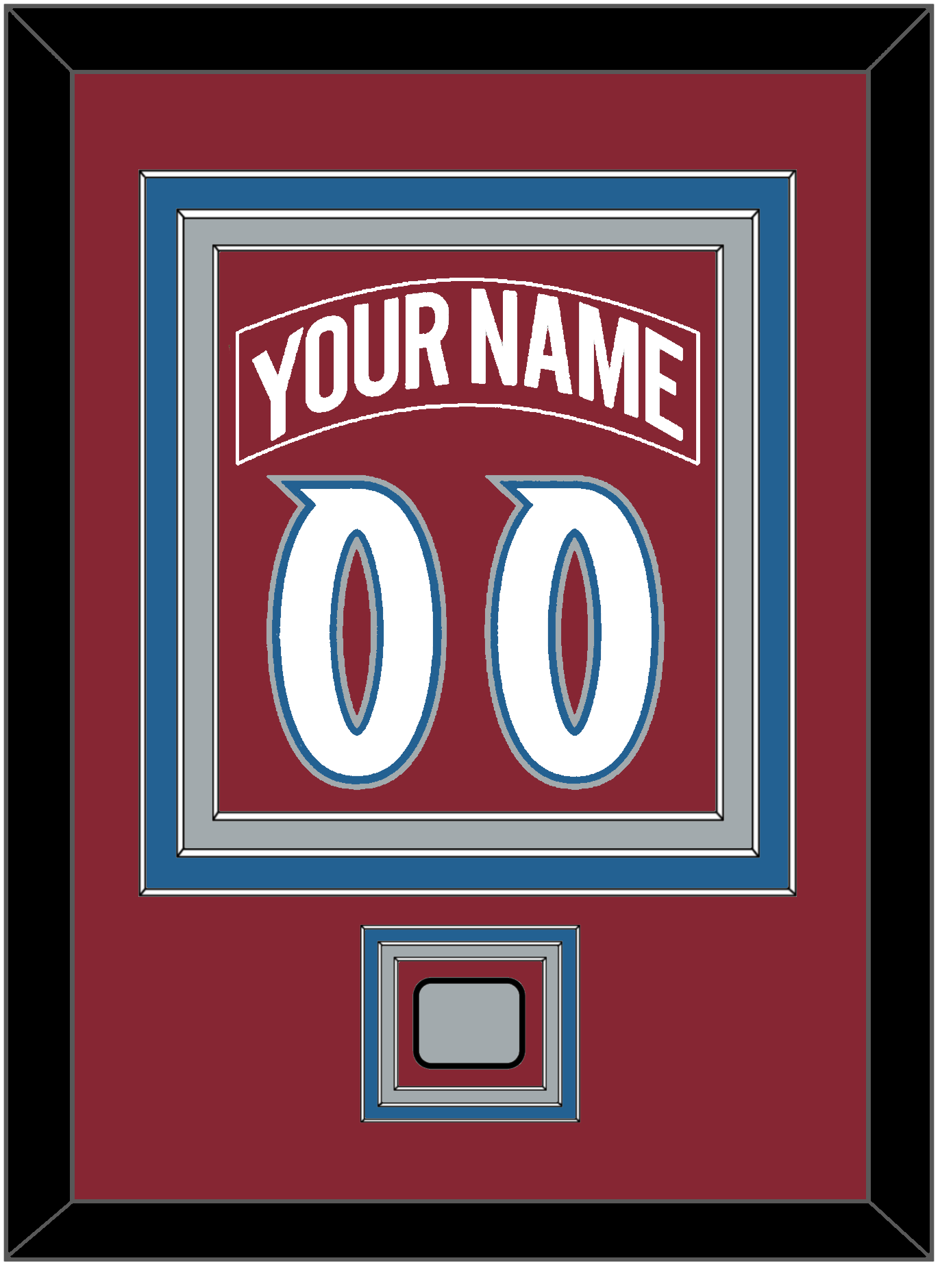 Colorado Nameplate & Number (Back) Combined, With Stanley Cup Finals Patch - Road Burgundy (1995-1996) - Premier Tier 2