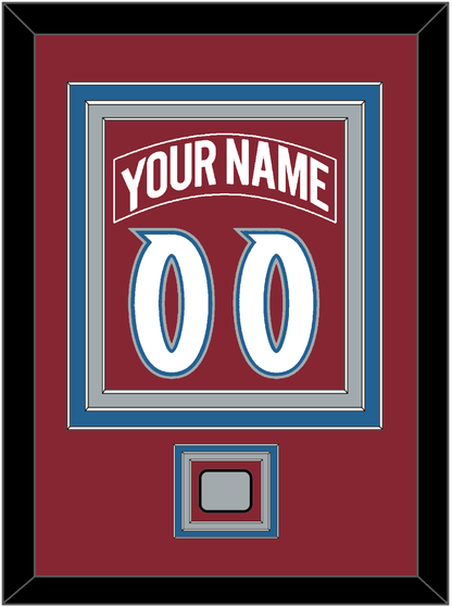 Colorado Nameplate & Number (Back) Combined, With Stanley Cup Finals Patch - Road Burgundy (1995-1996) - Premier Tier 2