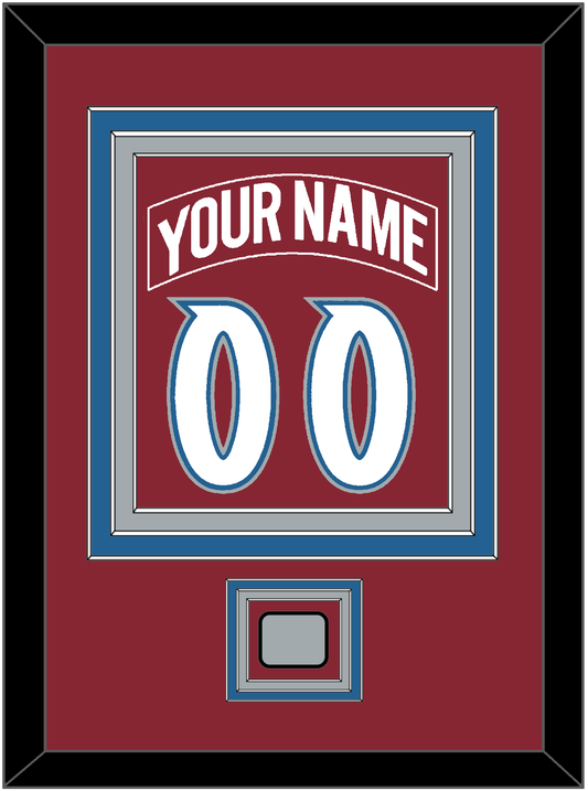 Colorado Nameplate & Number (Back) Combined, With Stanley Cup Finals Patch - Road Burgundy (1995-1996) - Premier Tier 2