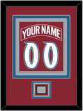 Colorado Nameplate & Number (Back) Combined, With Stanley Cup Finals Patch - Road Burgundy (1995-1996) - Triple Mat 2
