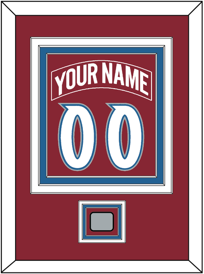 Colorado Nameplate & Number (Back) Combined, With Stanley Cup Finals Patch - Road Burgundy (1995-1996) - Premier Tier 3