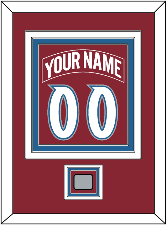 Colorado Nameplate & Number (Back) Combined, With Stanley Cup Finals Patch - Road Burgundy (1995-1996) - Premier Tier 3