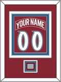 Colorado Nameplate & Number (Back) Combined, With Stanley Cup Finals Patch - Road Burgundy (1995-1996) - Triple Mat 3