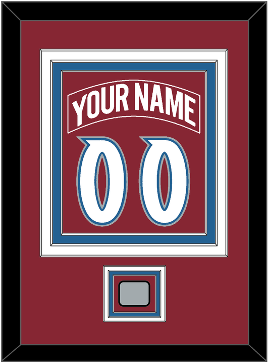 Colorado Nameplate & Number (Back) Combined, With Stanley Cup Finals Patch - Road Burgundy (1995-1996) - Premier Tier 3