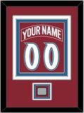 Colorado Nameplate & Number (Back) Combined, With Stanley Cup Finals Patch - Road Burgundy (1995-1996) - Triple Mat 3